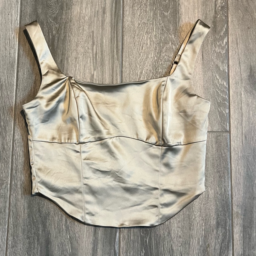 Abercrombie & Fitch Satin Tank Top - Champagne